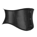 Svart midjekorsett mot vit bakgrund. Kort midjekorsett