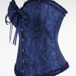 Mörkblå Korsett med Snörning