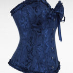 Mörkblå Korsett med Snörning