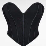 Elegant kort korsett-topp med snörning och hjärtformad design