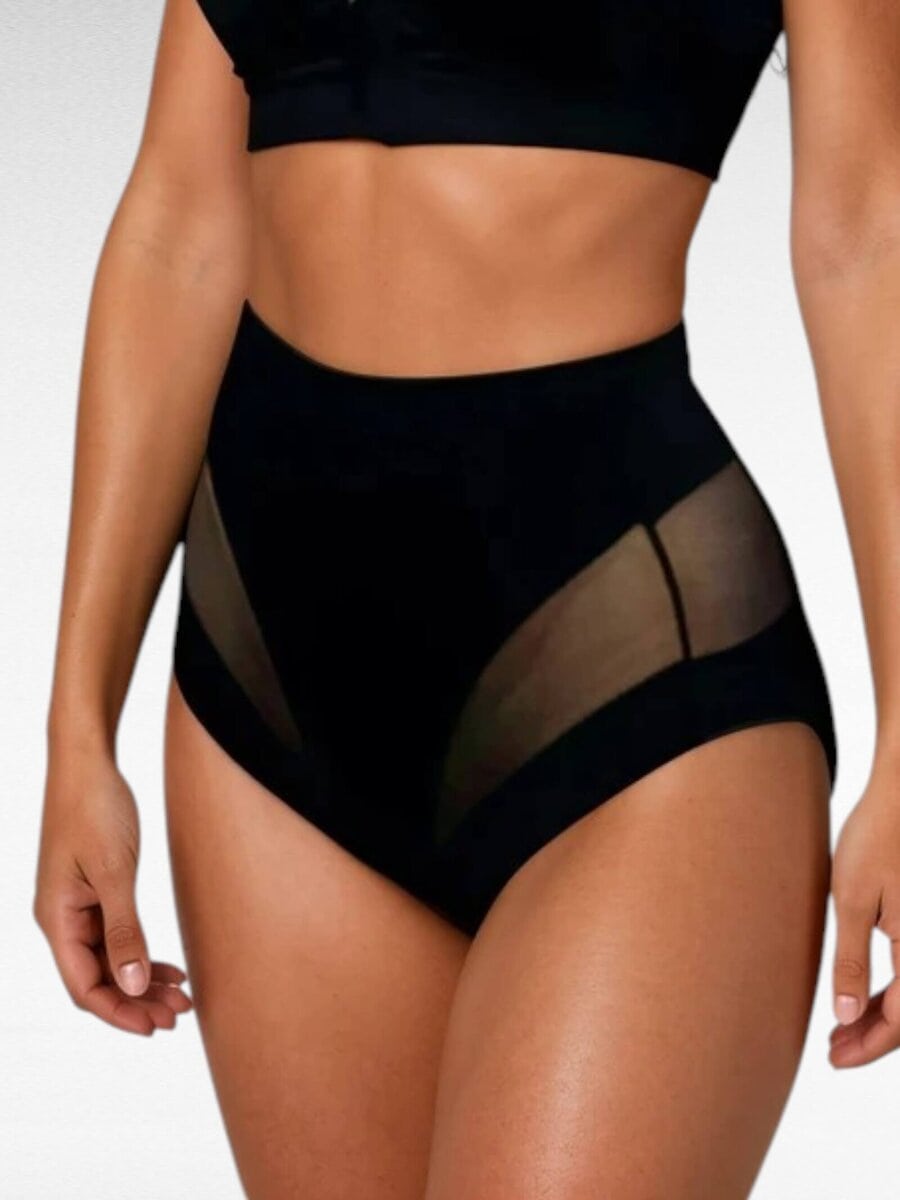 Sval trosa med hög midja – Mesh med string-illusion och lätt shaping