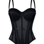 Korsett Bustier Topp med Push Up Bh