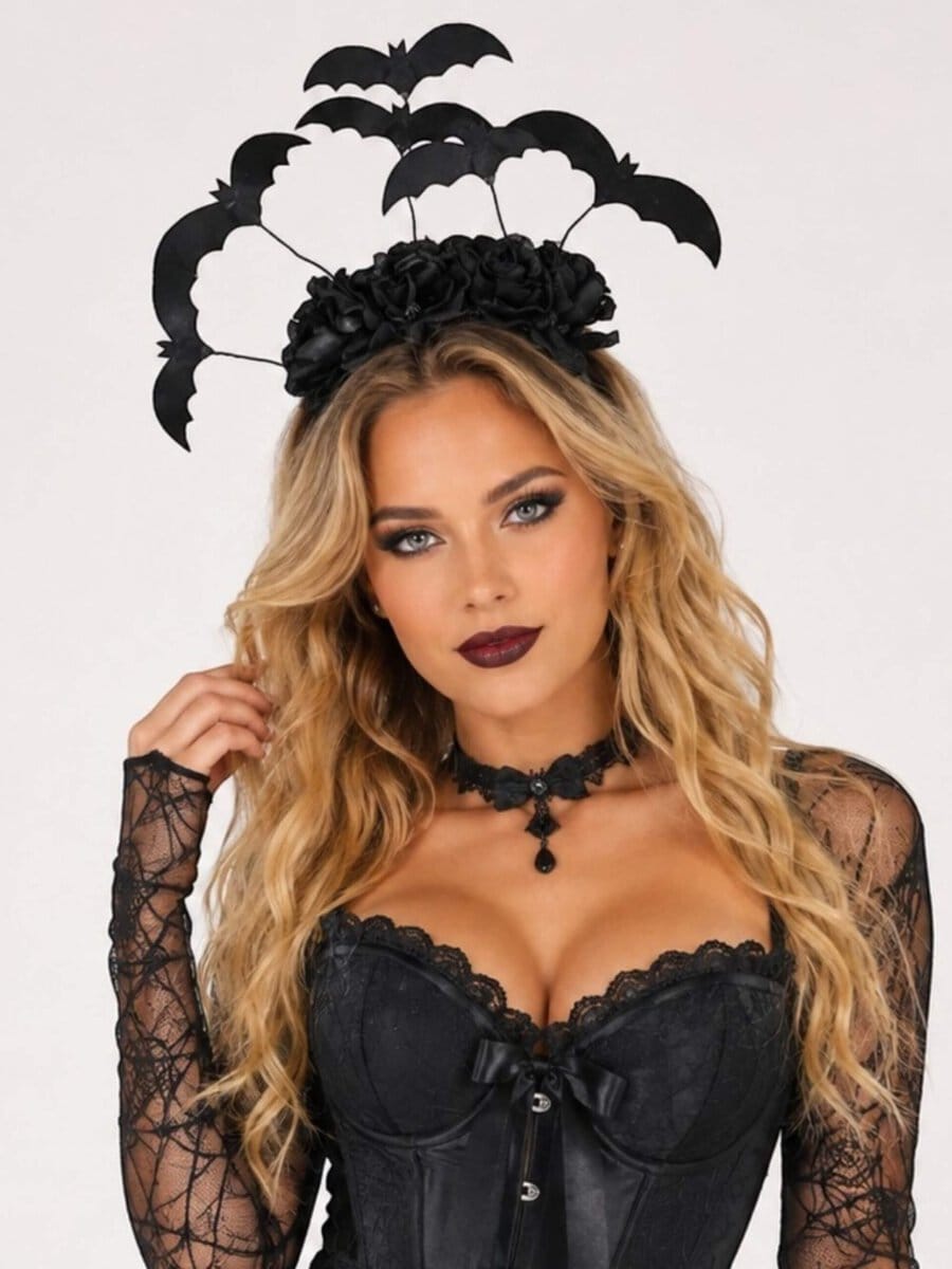 halloween kläder toplady kostym och dräkt matcha outfit6. Halloween Bat - Diadem med fladdermöss